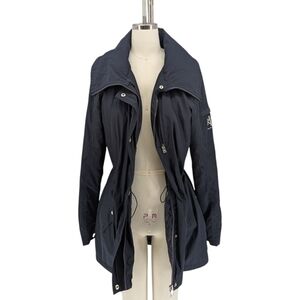 30044 Lauren Ralph Lauren Nylon Raincoat Navy Blue size Small nautical preppy